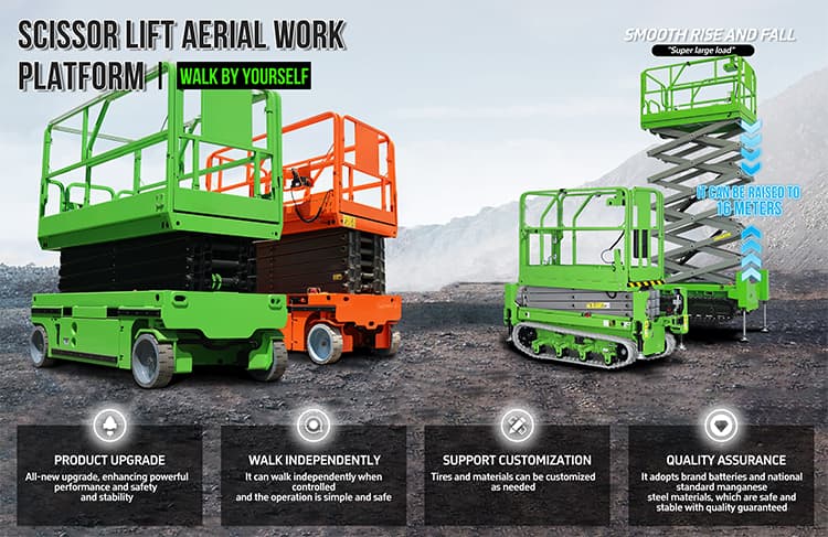 16m Platform Lift Freight Elevator Mobile Hydraulic Climbing Car Automatic Lift Self-Propelled Scissor