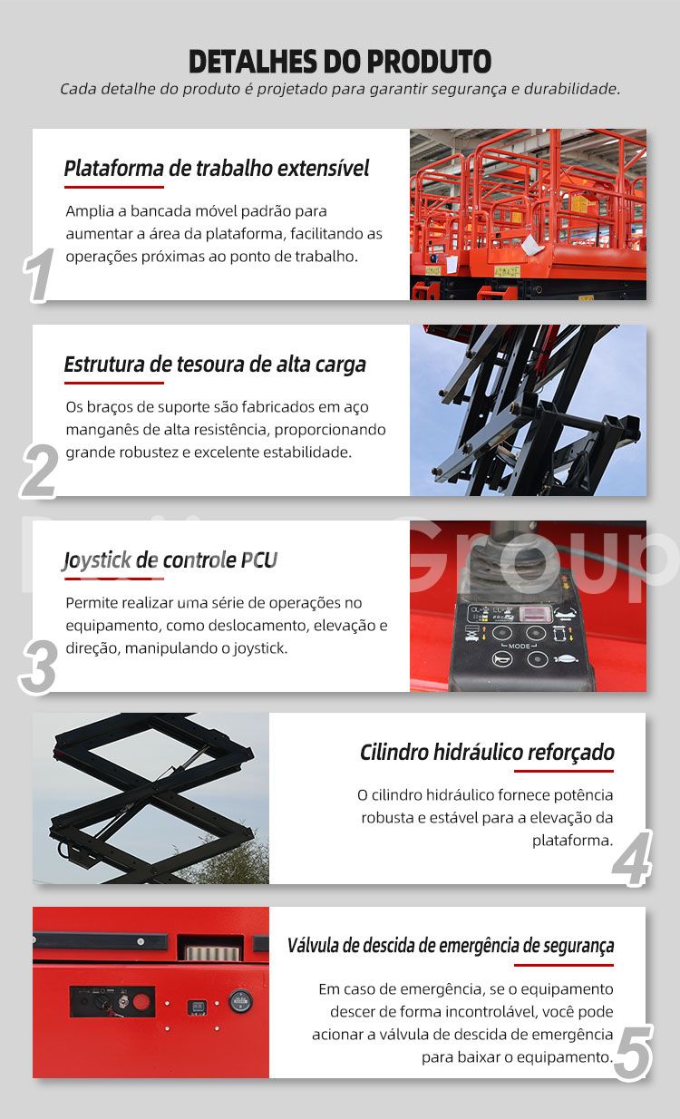 Plataforma elevatória tipo tesoura